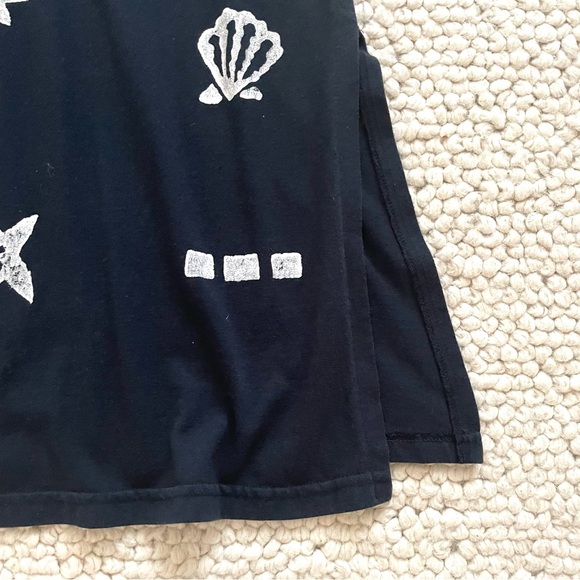 Vintage Cover Charge Ocean Hand Printed Tunic Dress, Large Black White - Picture 9 of 12